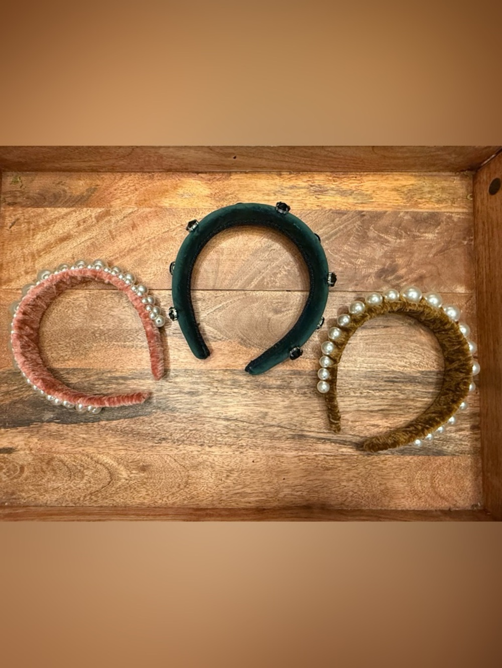 Velvet Padded Headbands with Pearl/Jewel Accents